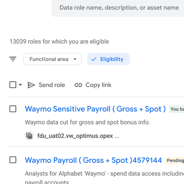 DSF role search improvements