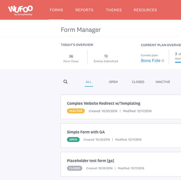 Wufoo form manager UX & UI refresh