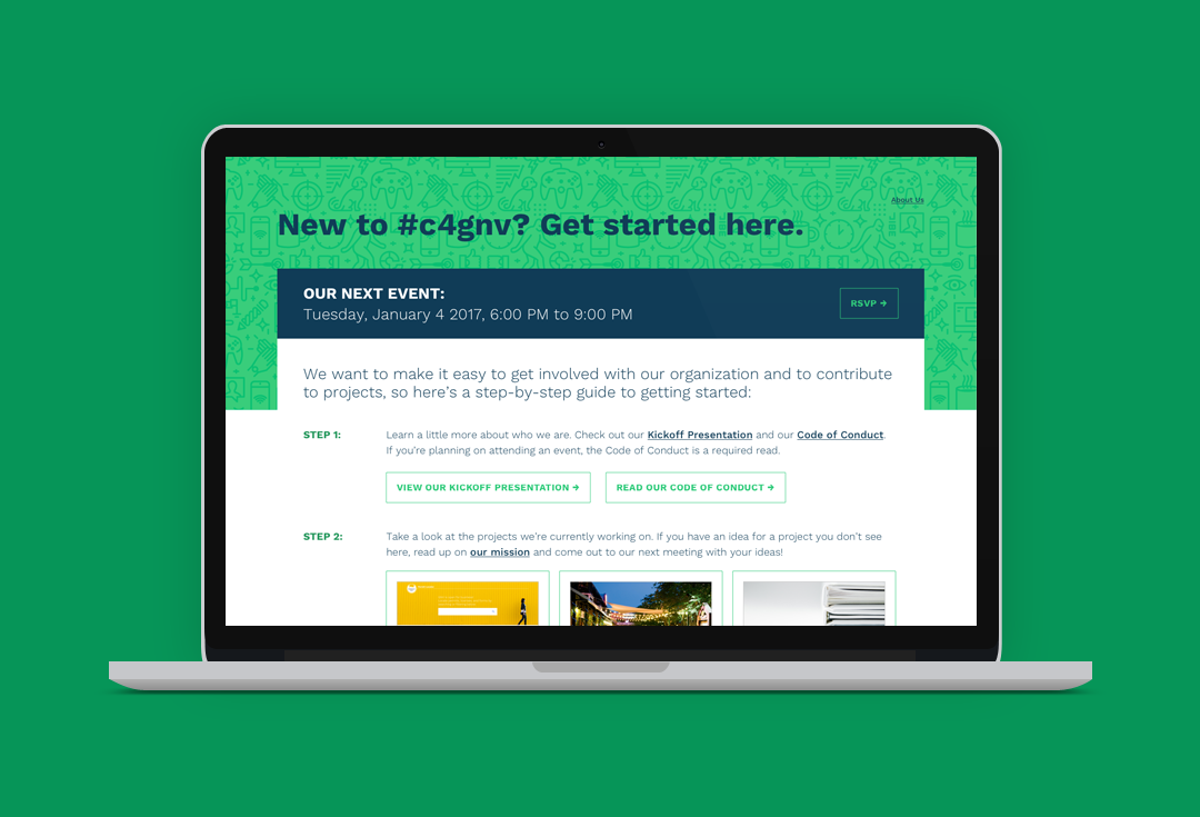 Code for Gainesville site in a laptop mockup