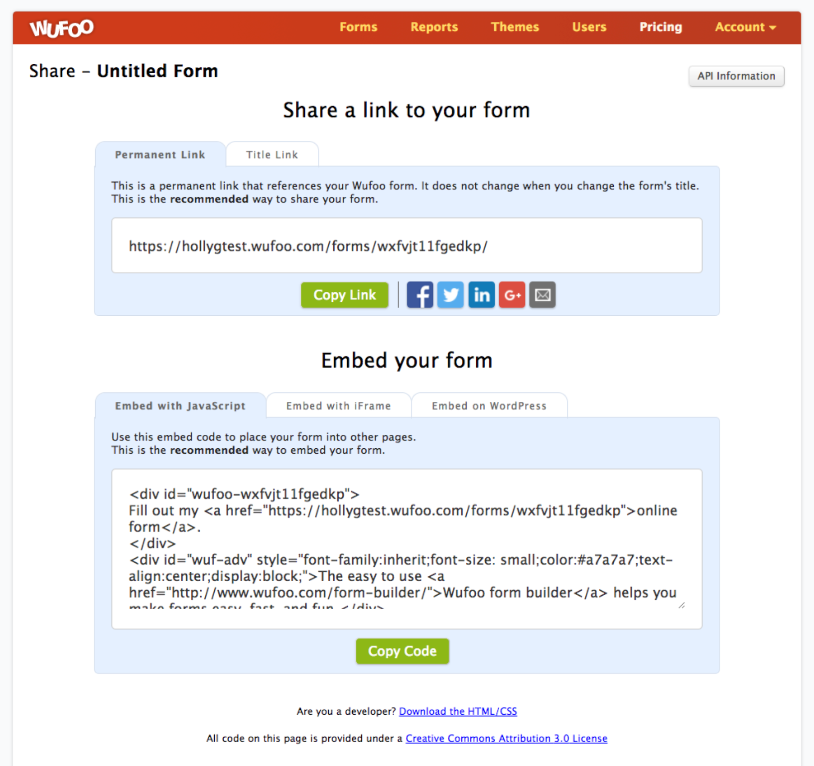 Wufoo before — form manager state 2