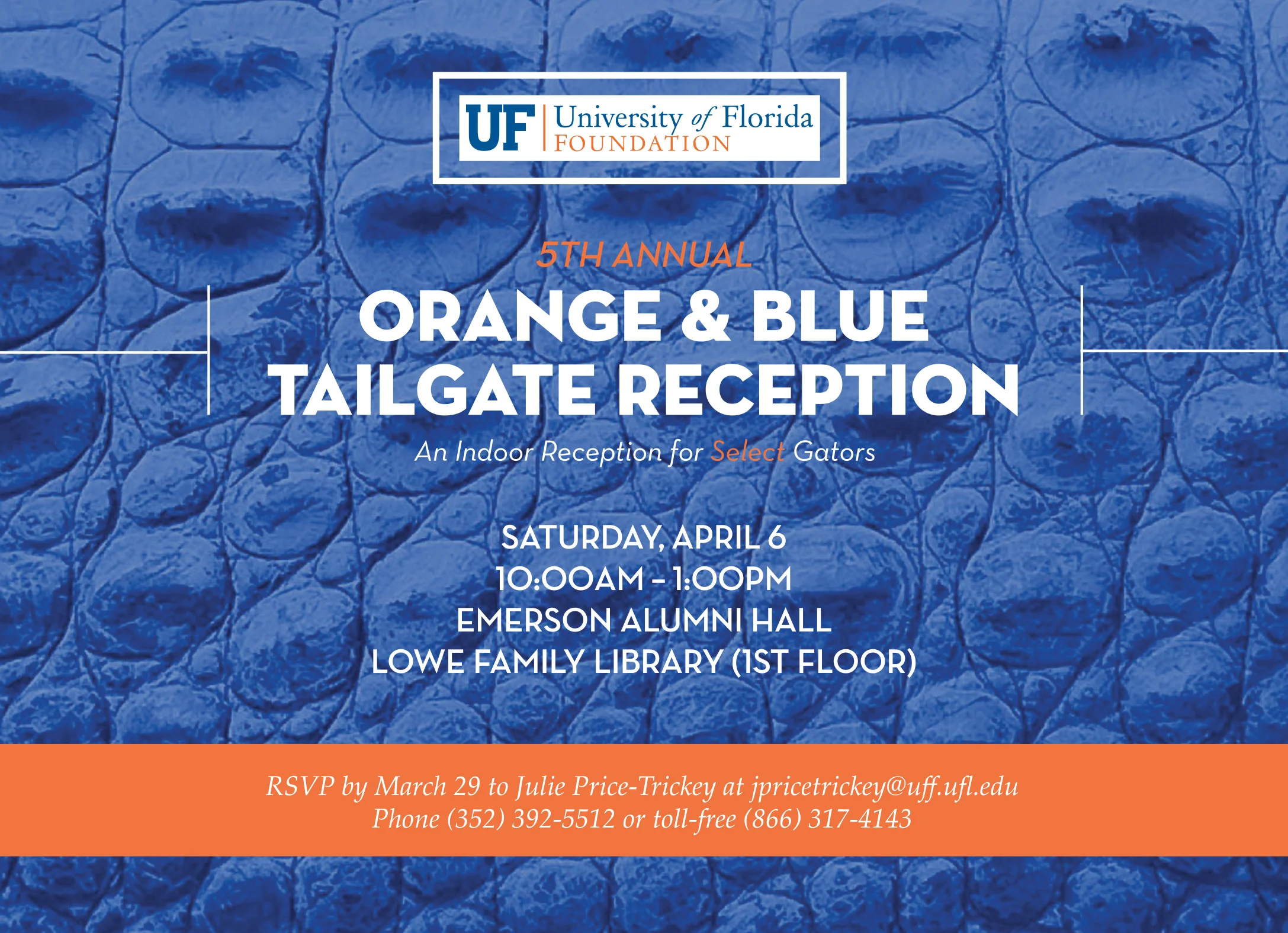 5th Annual Orange & Blue Tailgate Reception invitation
