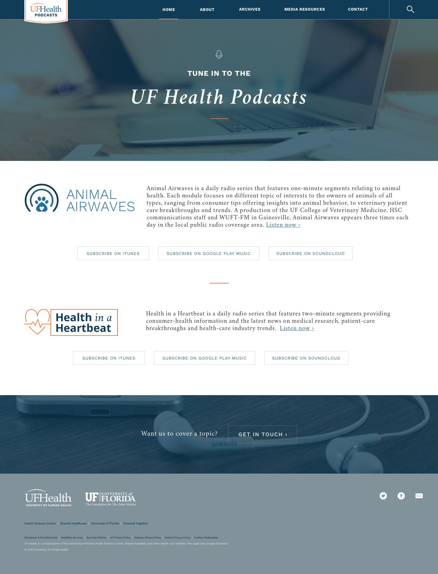 UF Health News — design exploration 3