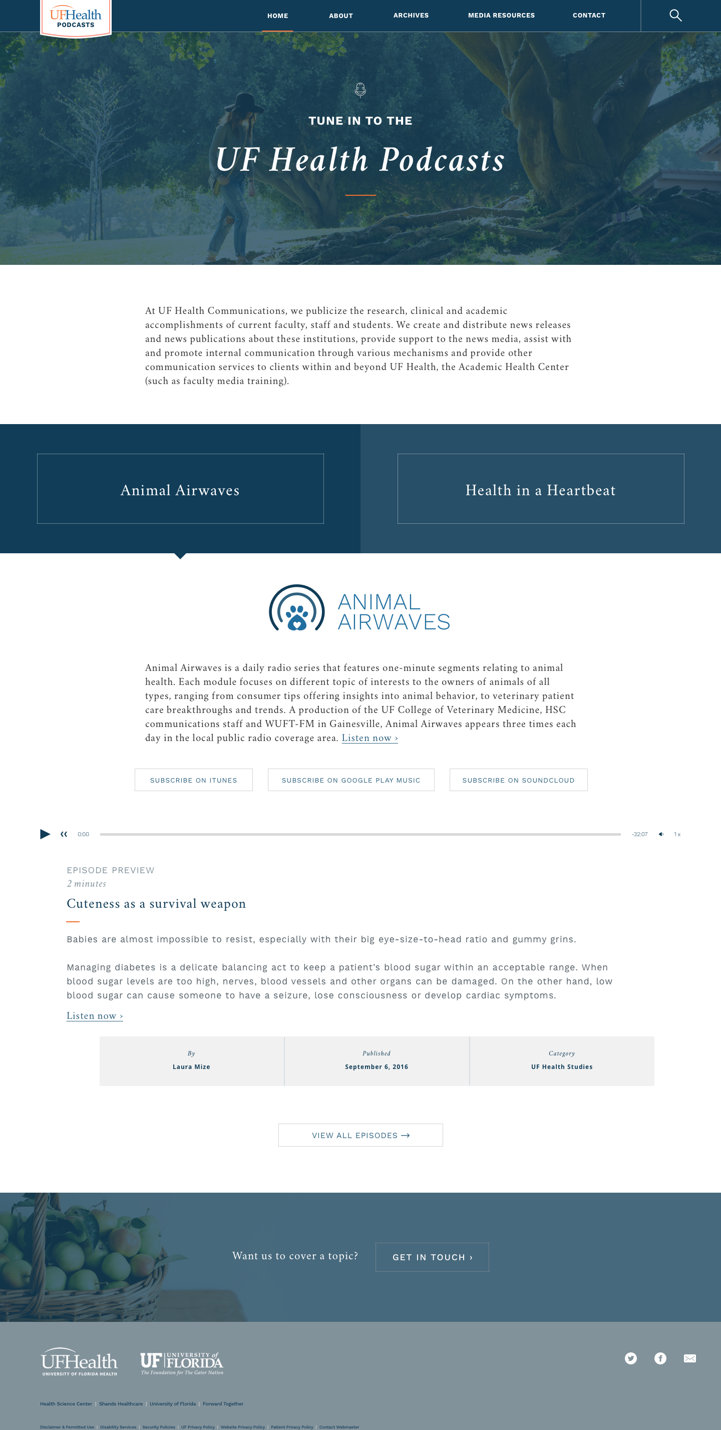 UF Health News — design exploration 1