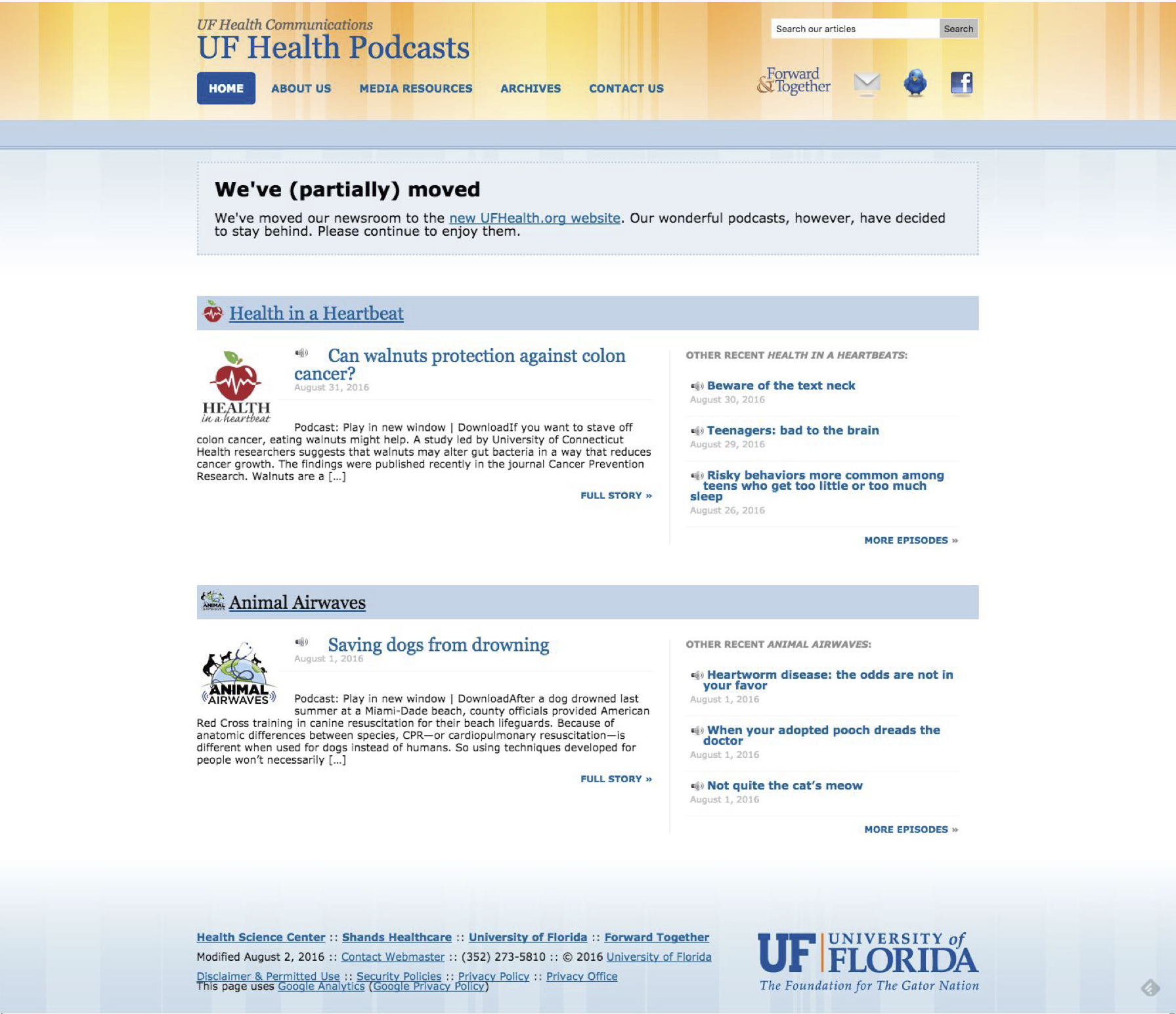 UF Health News — old site